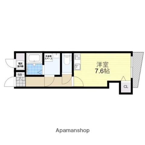 プラスコート西豊川(1K/1階)の間取り写真