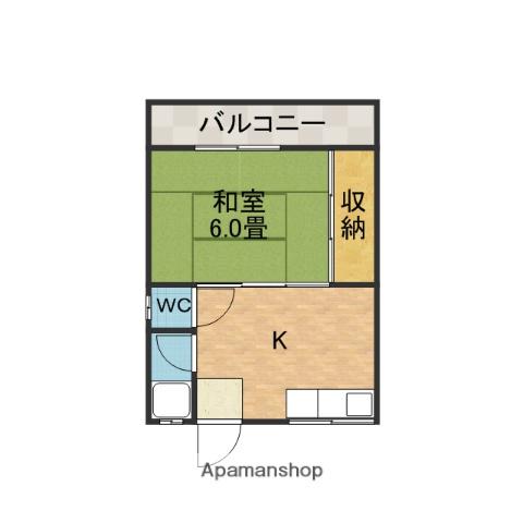 椿ハイツ(1K/2階)の間取り写真