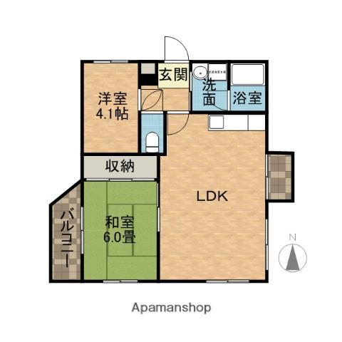 コンプリーションⅠ(2LDK/2階)の間取り写真