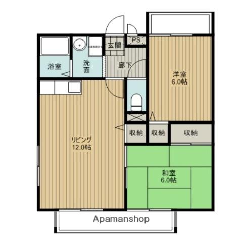 フォーチュン4(2LDK/1階)の間取り写真