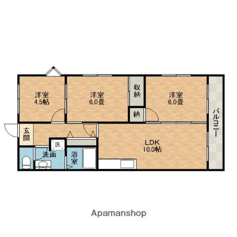 メゾンベル春日(3LDK/3階)の間取り写真