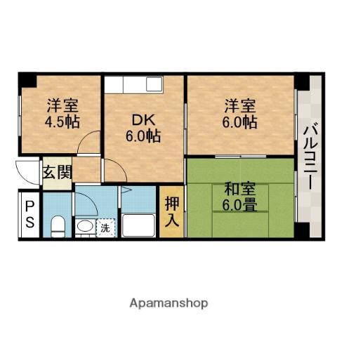 リバーサイド上野(3DK/3階)の間取り写真