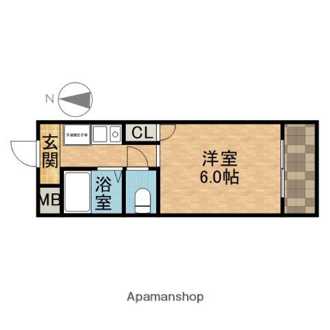 アネックス西村(1K/4階)の間取り写真