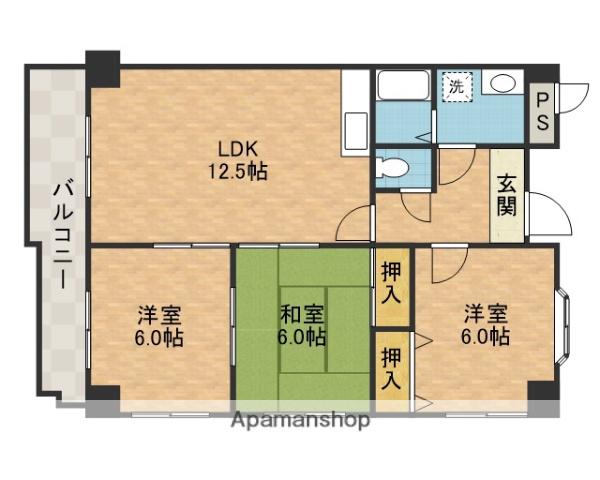 MA-COURT(3LDK/3階)の間取り写真