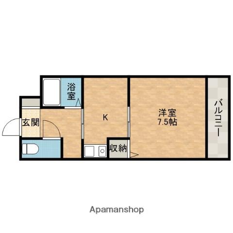青葉丘コーポⅠ(1DK/2階)の間取り写真