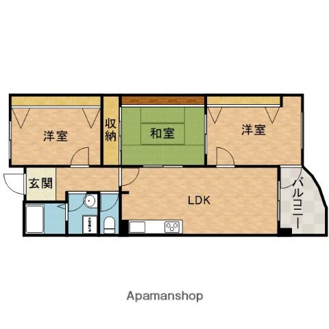 ウィングビュー鮎川(3LDK/3階)の間取り写真