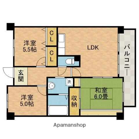 ミューズコート(3LDK/2階)の間取り写真