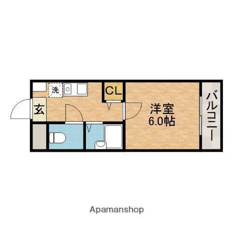 ピュアメゾン(1K/2階)の間取り写真