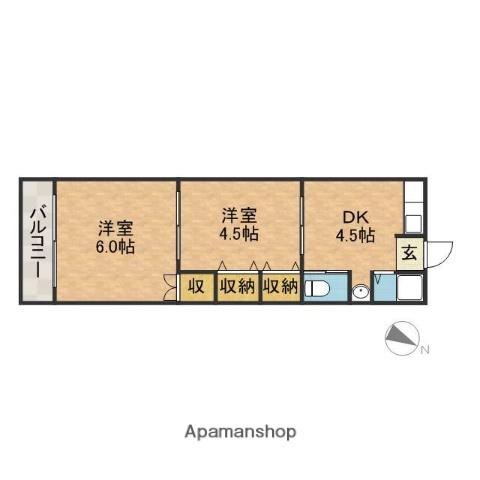 むつみマンション(2K/3階)の間取り写真