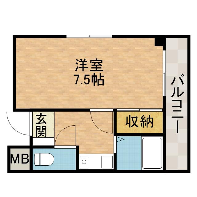 ホワイトアベニュー(1K/1階)の間取り写真