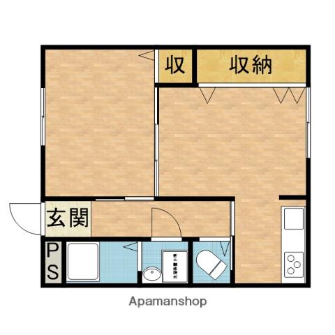 霜月荘(1LDK/2階)の間取り写真