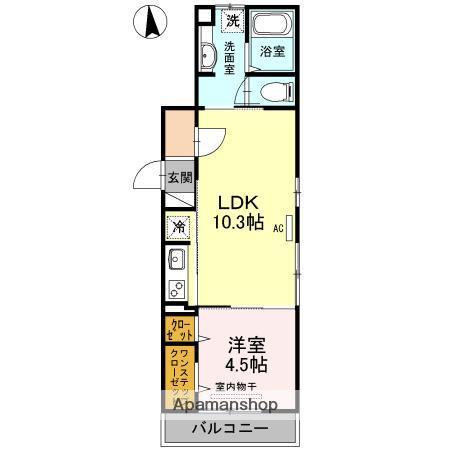 ブライトテラス(1LDK/3階)の間取り写真