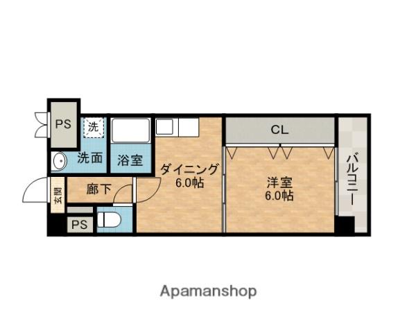 フロンティア中川(1DK/2階)の間取り写真