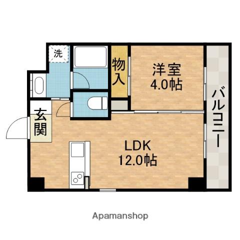 ヴィラコントゥール(1LDK/3階)の間取り写真