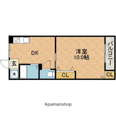 千里丘マンション(1DK/3階)の間取り写真