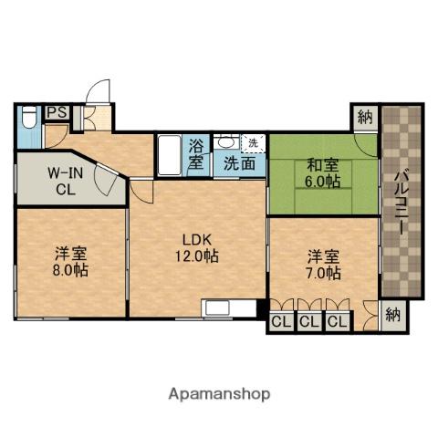 サンシャイン茨木PART2(3LDK/2階)の間取り写真