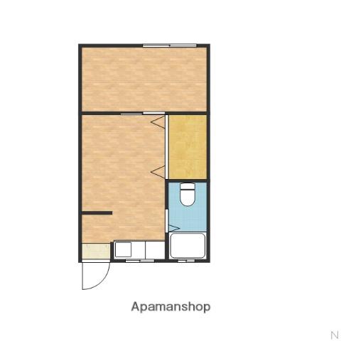 関山ビル(1DK/4階)の間取り写真
