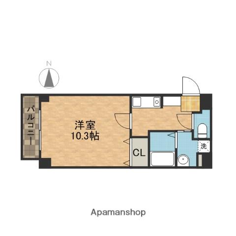 阪急電鉄京都線 茨木市駅 徒歩3分 7階建 築9年(1K/2階)の間取り写真
