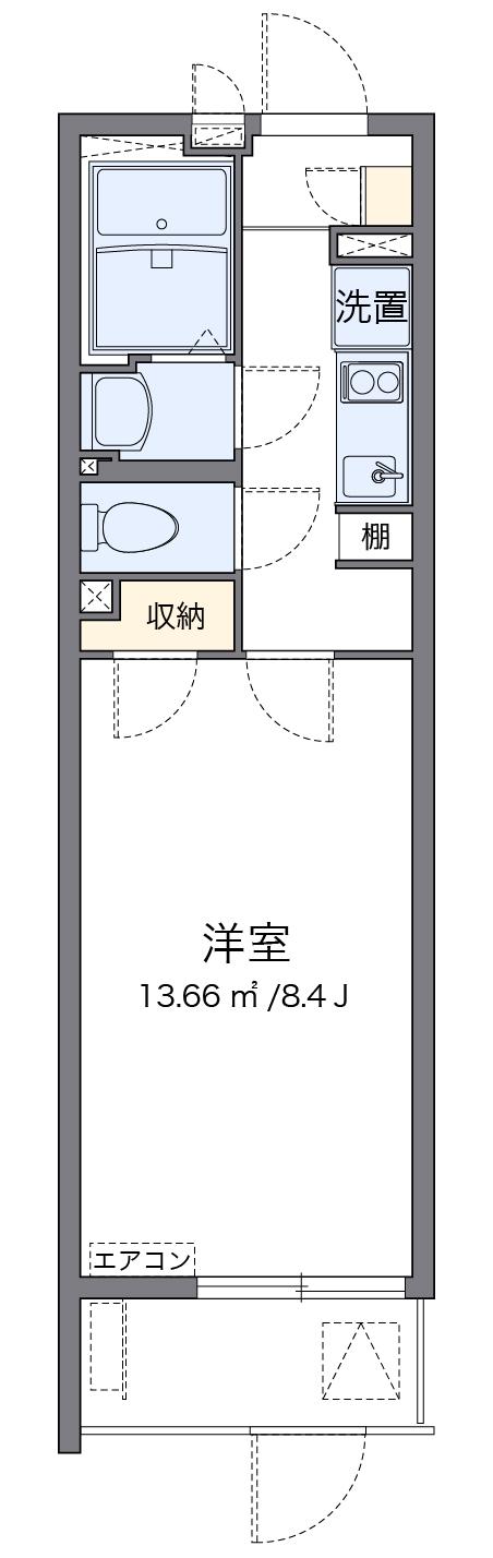 クレイノ輝き(1K/1階)の間取り写真