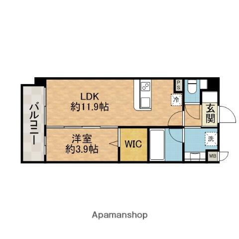 ル マルシェ下穂積(1LDK/5階)の間取り写真