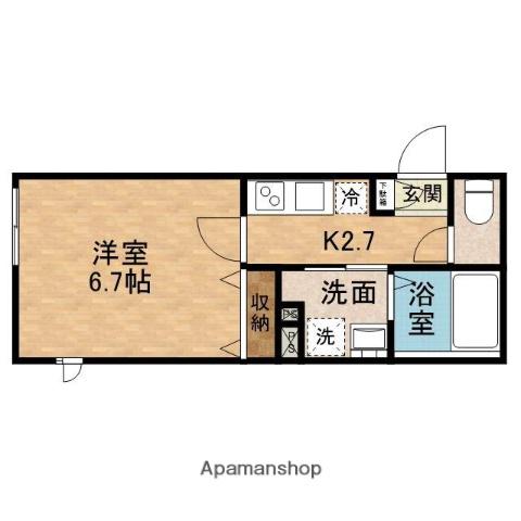 シャルマン クレール(1K/1階)の間取り写真