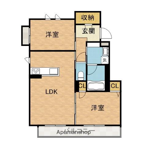 フォレストガーデンサウス(2LDK/3階)の間取り写真