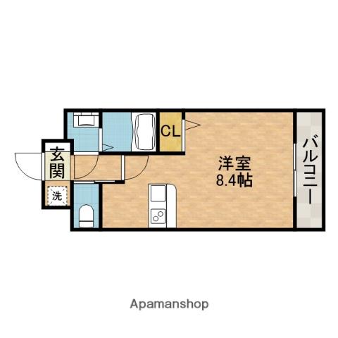 ロイス南茨木(ワンルーム/1階)の間取り写真