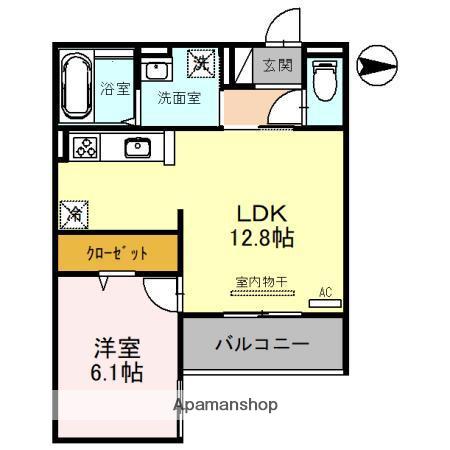 D-ROOM阪急茨木市(1LDK/3階)の間取り写真