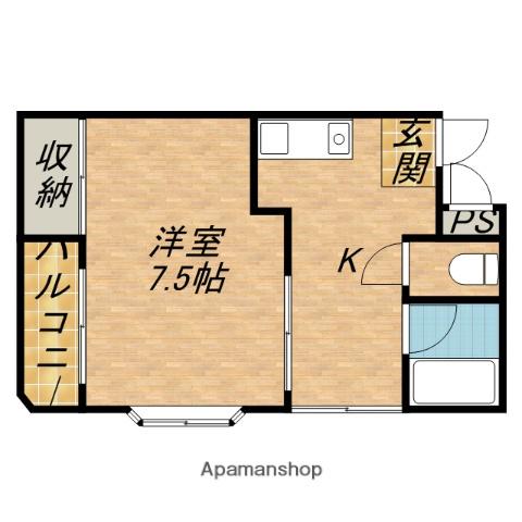 ガーデンパレス茨木(1K/3階)の間取り写真