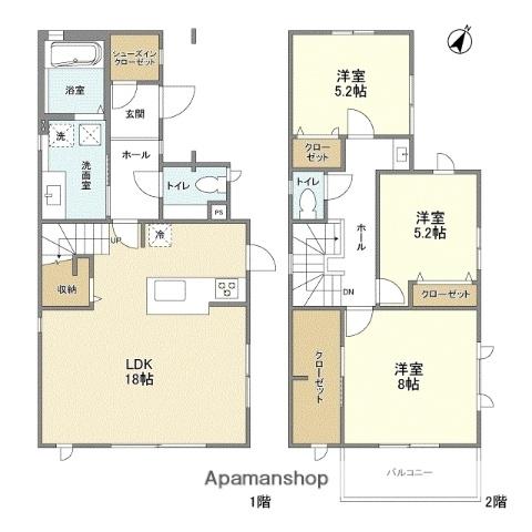 大阪モノレール彩都 阪大病院前駅 徒歩20分 2階建 築14年(3LDK)の間取り写真
