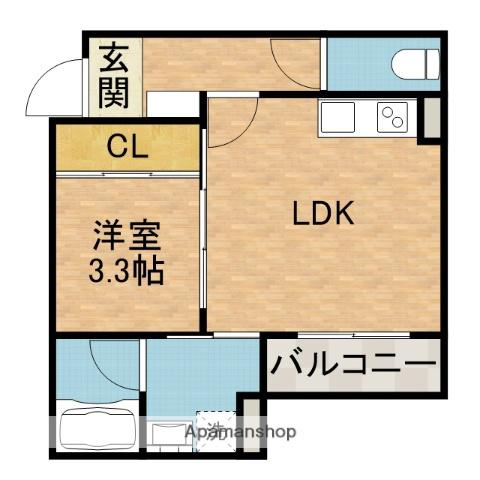 エテルナコート総持寺(1LDK/1階)の間取り写真