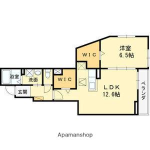 ウール・ド・ランジュ(1LDK/1階)の間取り写真