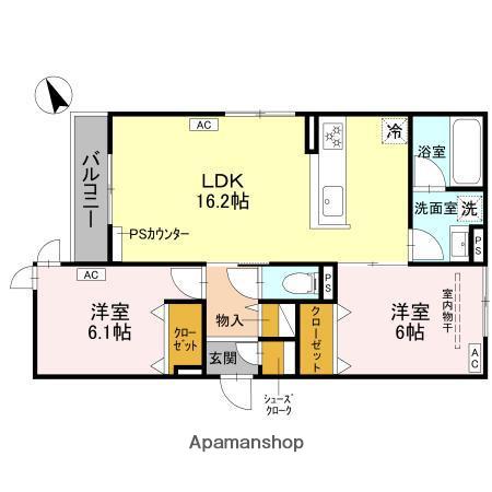 LU CASA(2LDK/2階)の間取り写真