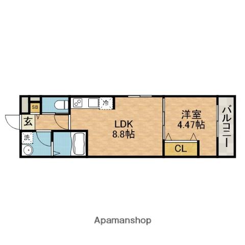 GRACIAS COURT正雀(1LDK/1階)の間取り写真