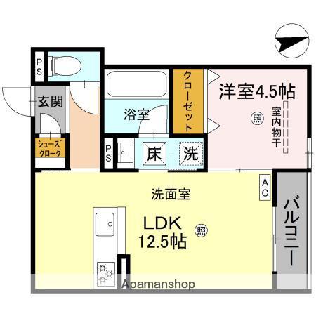 クレッシェンドⅥ(1LDK/1階)の間取り写真