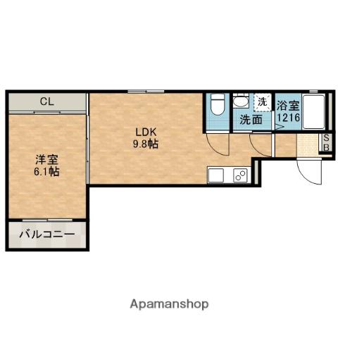 チロル水尾(1LDK/2階)の間取り写真
