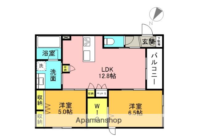エルビエント(2LDK/2階)の間取り写真