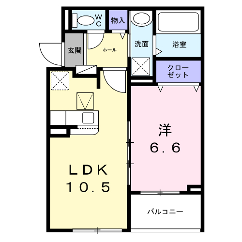 ソレイユ茨木(1LDK/1階)の間取り写真