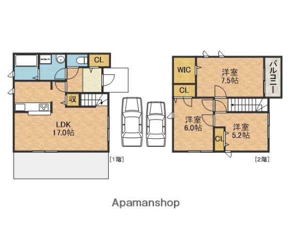 大阪モノレール本線 南茨木駅 徒歩3分 2階建 築1年(3LDK)の間取り写真
