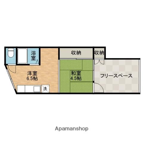 戸伏町アパート(1DK/1階)の間取り写真