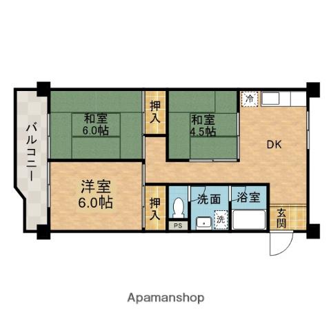 藤白台D34(3DK/3階)の間取り写真