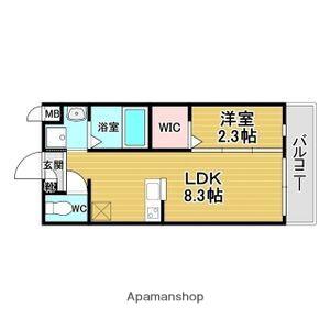 リアコート千里丘Ⅰノース(1LDK/2階)の間取り写真