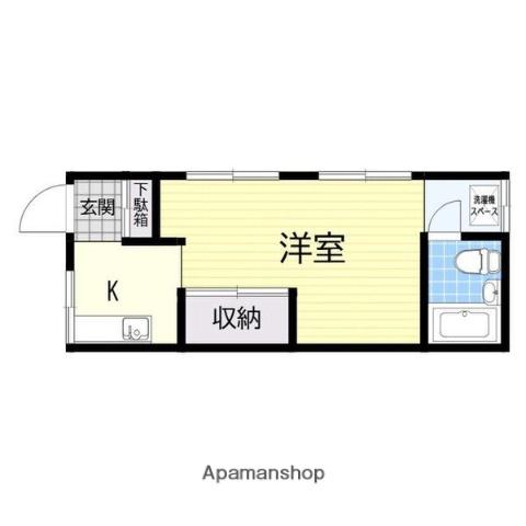 クボハイツ(1K/2階)の間取り写真