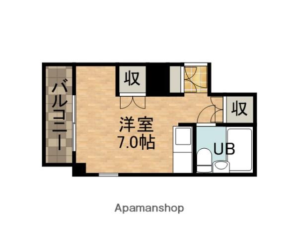 南風荘(ワンルーム/2階)の間取り写真