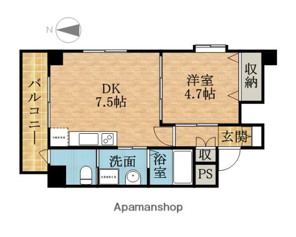 アルバート・パーク(1DK/3階)の間取り写真