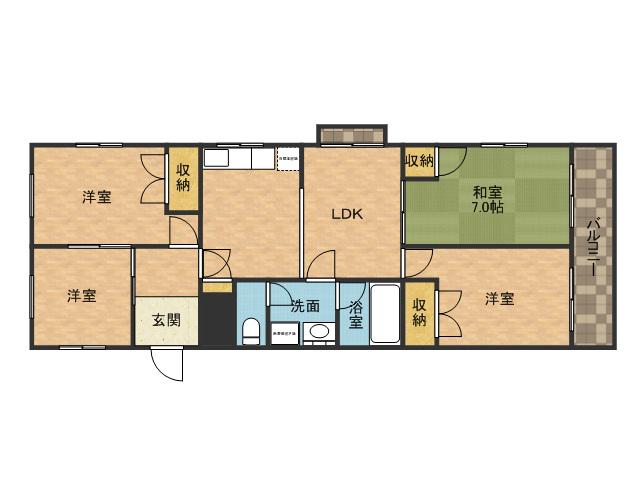 ゼンコウコーポラス6号館(4LDK/3階)の間取り写真