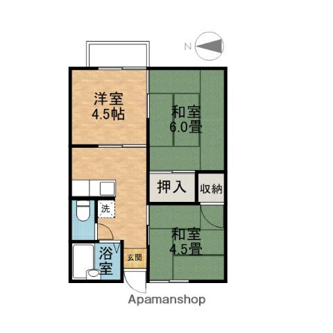 ハイツベインテⅠ(3K/2階)の間取り写真