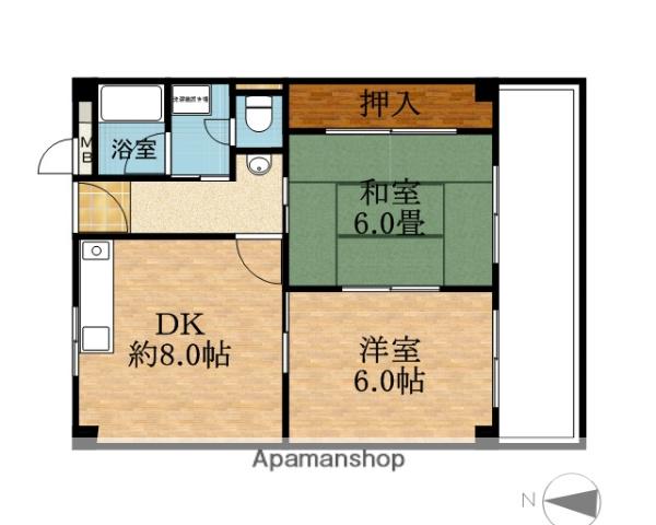 宮本マンション(2DK/3階)の間取り写真