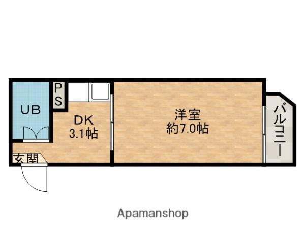 R・K・Aマンション(1DK/1階)の間取り写真