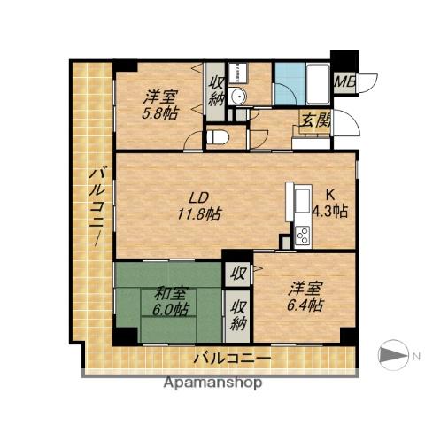 HALE LAULES(3LDK/4階)の間取り写真